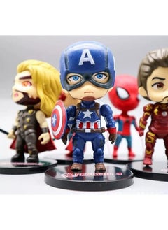 Generic 6 Q version of the Avengers cake decoration car doll, League of Legends Steel Spider, Captain America cake ornaments  - Image 2