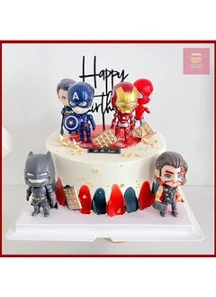 Generic 6 Q version of the Avengers cake decoration car doll, League of Legends Steel Spider, Captain America cake ornaments  - Image 3