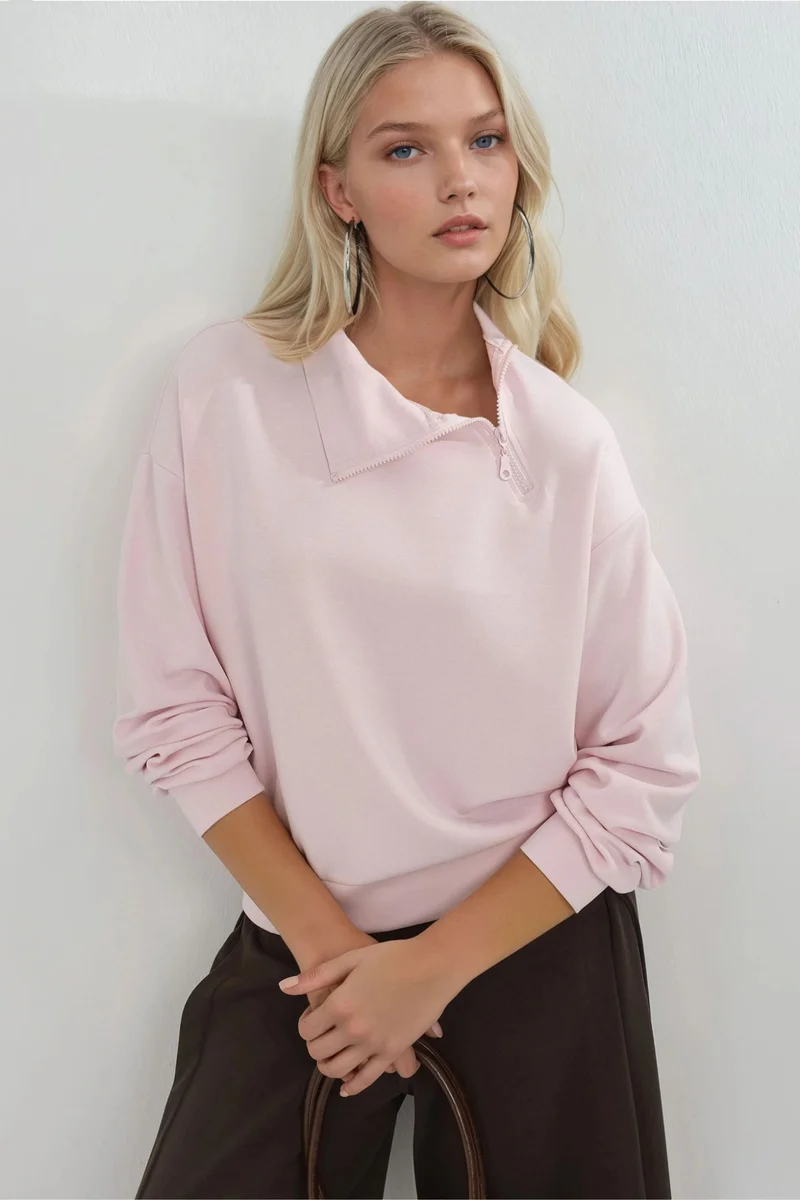 Busem BUSEM Relaxed Fit Zipper Collar Sweatshirt