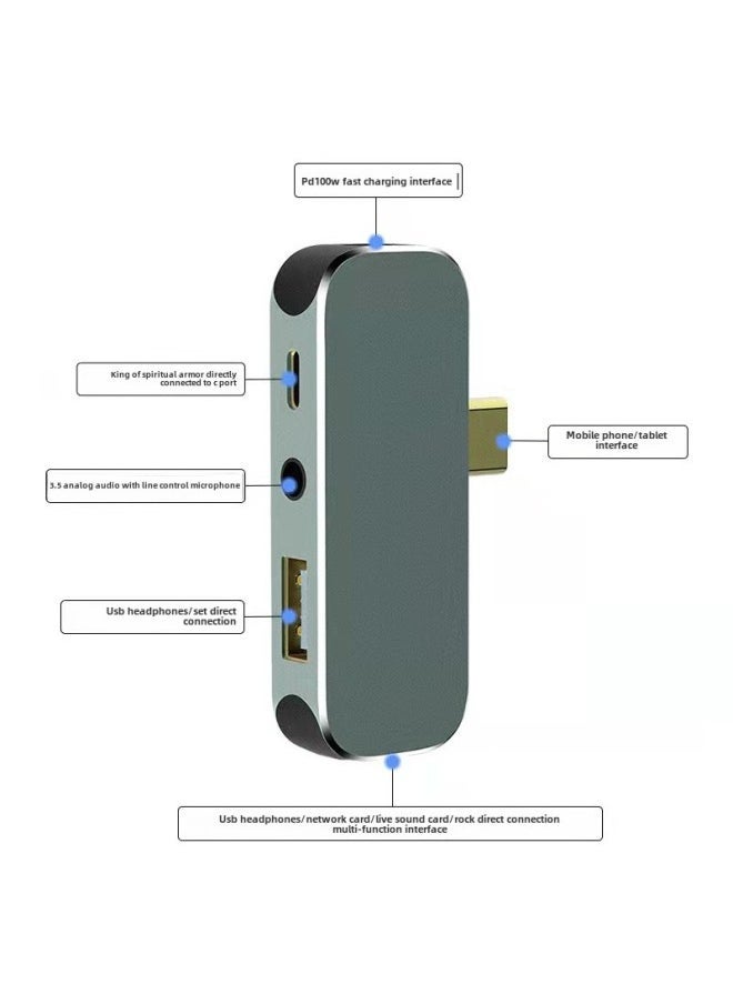 Type-C Docking Station HUB Multi-function Converter USB3.1/HDMI3.5 Headset USB3.0 Smart 3-Number Of Interfaces:Yx-x2: 1*usb3.0+1*type-c(usb2)+1*usb2.0+1*3.5 Headphones  - Image 2