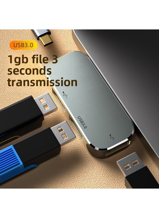 Type-C Docking Station HUB Multi-function Converter USB3.1/HDMI3.5 Headset USB3.0 Smart 3-Number Of Interfaces:Yx-x2: 1*usb3.0+1*type-c(usb2)+1*usb2.0+1*3.5 Headphones  - Image 4