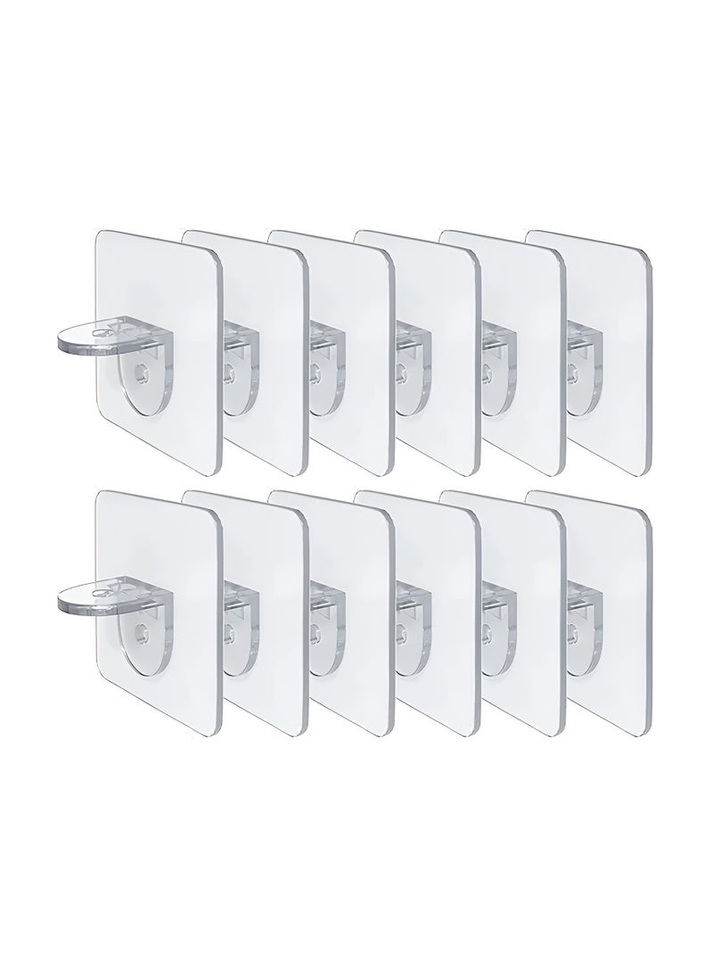 Generic Self Adhesive Shelf Bracket, Clear Plastic Shelf Stickers, Adhesive Shelf Support Pegs Without Drilling, Support Shelves for Cabinets, Kitchen Furniture, Bookshelves, Shelf Holder 6x6cm  - Image 1
