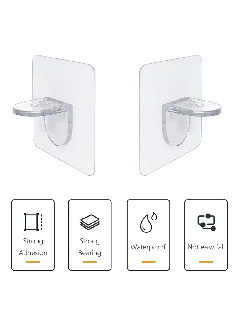 Generic Self Adhesive Shelf Bracket, Clear Plastic Shelf Stickers, Adhesive Shelf Support Pegs Without Drilling, Support Shelves for Cabinets, Kitchen Furniture, Bookshelves, Shelf Holder 6x6cm  - Image 4