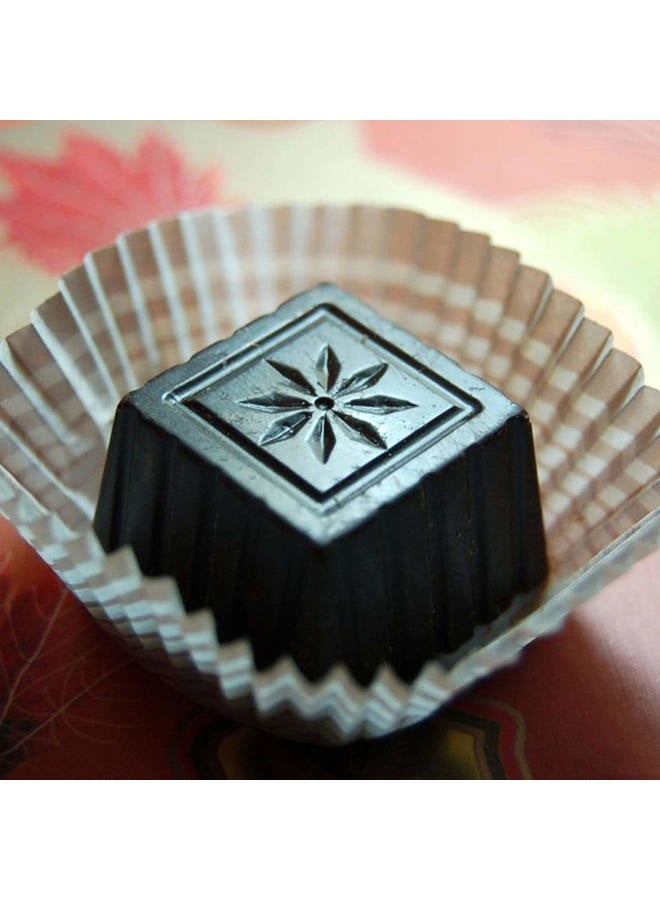 GRAINRAIN Polycarbonate Chocolate Mold DIY Candy Mould Clear Hard Plastic Bakeware Pastry Tools Square Plum - Image 2