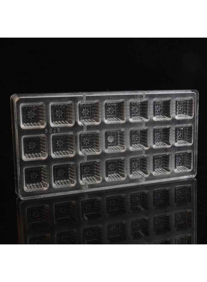 GRAINRAIN Polycarbonate Chocolate Mold DIY Candy Mould Clear Hard Plastic Bakeware Pastry Tools Square Plum - Image 5