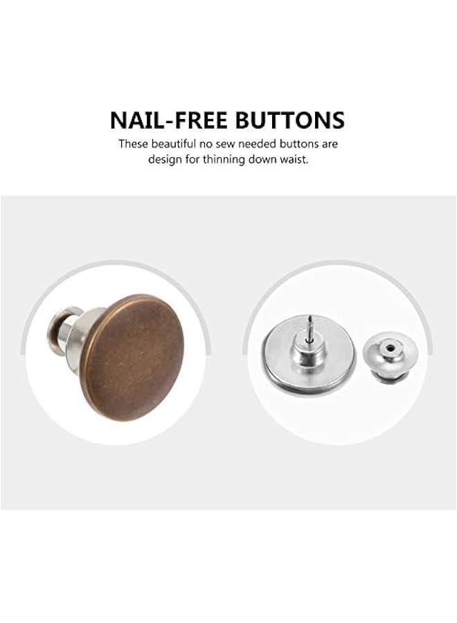 12pcs Nail- ons Extended Buckles Jean Replacement Buckles Jean ons Alloy Pants Pins Instant ons Jean Accessory Jeans Replacement ons Jeans Waist ons - Image 3