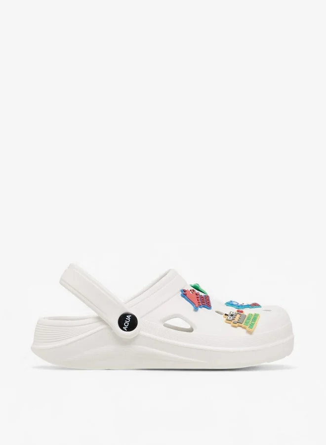 Aqua Boys Jibbitz Detail Clogs with Backstrap