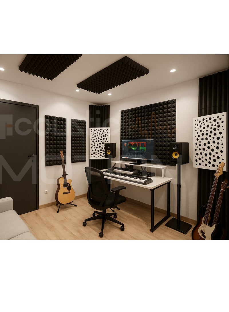 Acoustic Motion (2 Pack)  Acoustic Bass Traps corner| Absorption- Diffusion- Reflection- Soundproofing- Insulation | Treatments For mount in corner under ceiling | Color: (white) 60x30x30 cm for Home Studio and Recording Insulation - Low to High Frequency Sound Absorbing wood+Foam from Acoustic Motion (Hexa) - Image 4