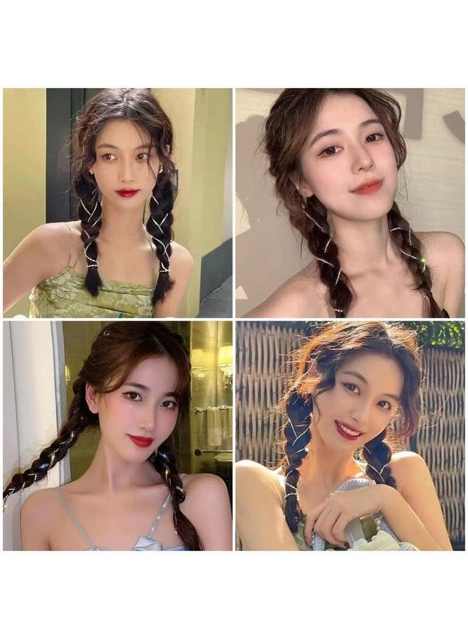 Fameza FAMEZA 6 PCS Pieces Long Rhinestone Hair Chains,Punk Tassel Hair Clips Hair Extension 20 Inch Head Chain Silver Hair Clip Hairpin for Women and Girls Nightclub Party Daily Headwear - Image 5