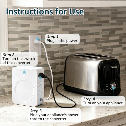 uyoyous 3000W Step Up Transformer 110v to 220v Converter Heavy Duty Power Converter 110 to 220 Step Up Voltage Converter for Hair Dryers, Kitchen Appliances & European Asian Devices Use in US - Image 4