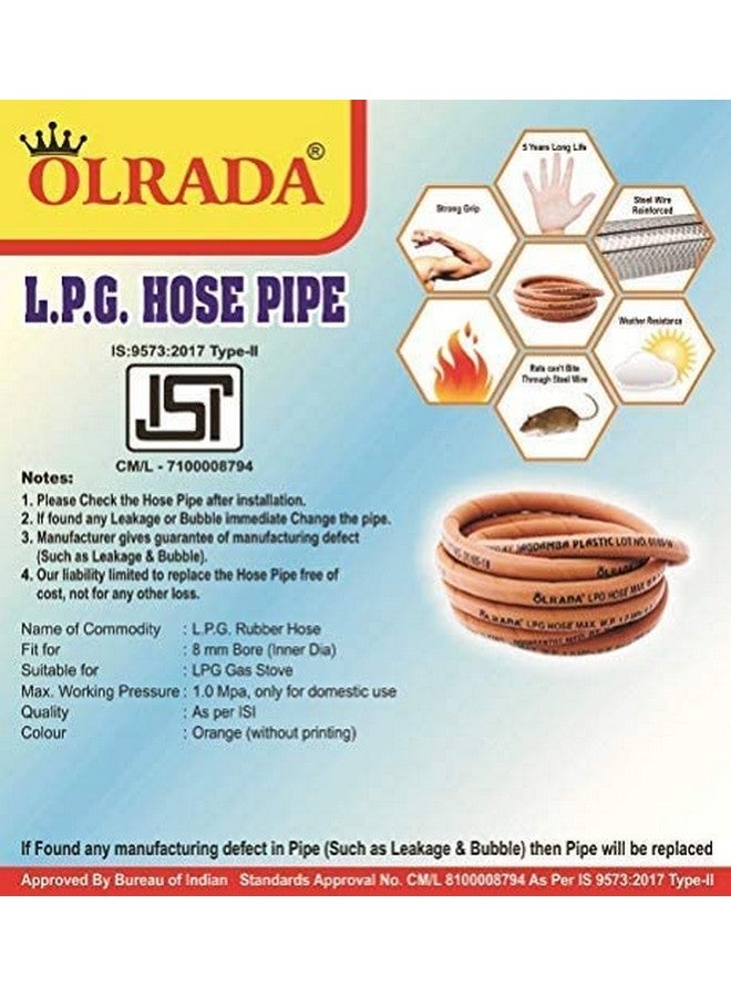 Olrada Reinforced Steel Wire Lpg Hose-Gas Pipe with Clamp (10m) (ISI Marked) - Image 4