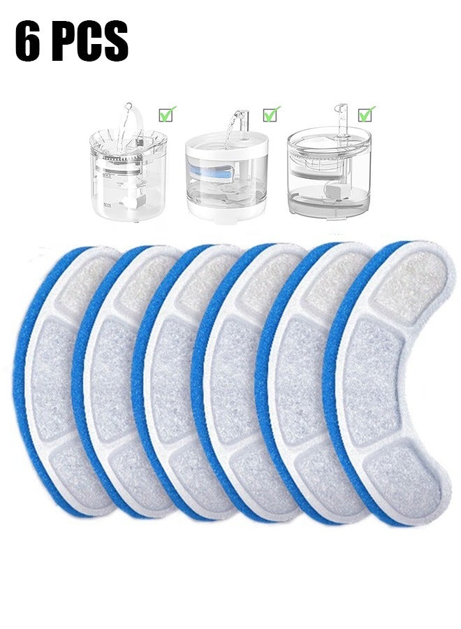 اتش واي 6 عبوات من مرشحات نافورة المياه من Cat ل WF050 / 060 استبدال عنصر المرشح فلتر الكربون المنشط لملحقات تغذية الشرب الأوتوماتيكية للحيوانات الأليفة - Image 1