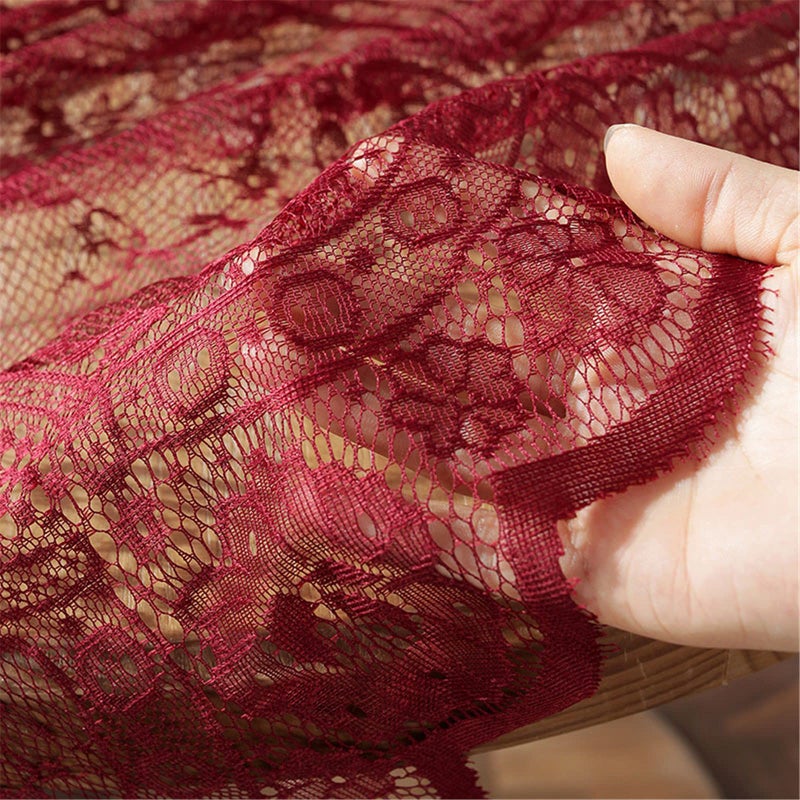 Fhberni Red Lace Tablecloth Embroidered Elegant Floral Patterns Table Cloth Round Overlay Table Cover for Wedding Party Holiday Long Dinner Home Decor(Round-60, Red) - Image 5
