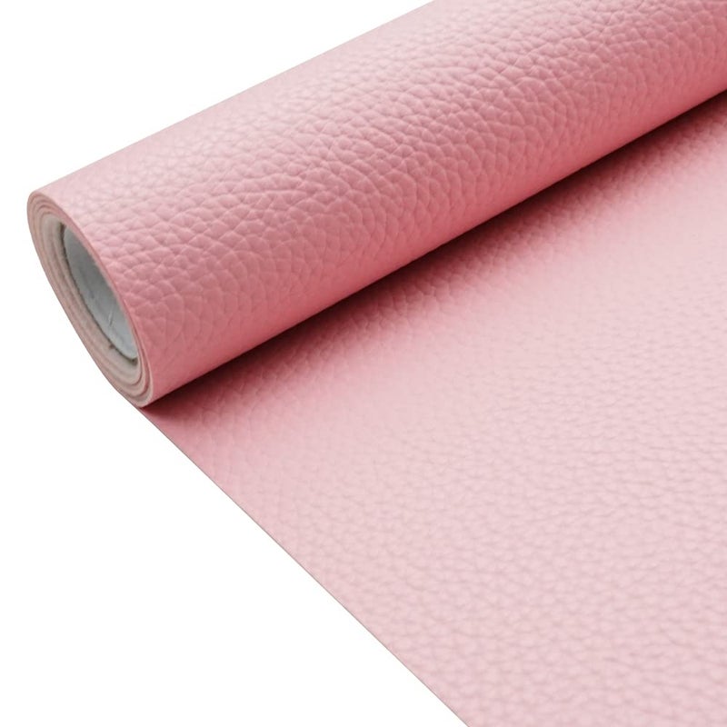 Litchi Coral Pink Litchi Texture Fabric Leather 118x5314 Inch30x135 CM 113mm Thick Faux Synthetic Leather Material for Upholstery Crafts DIY Sewings Sofa Handbag Earrings Hair Bows Decorations - Image 3