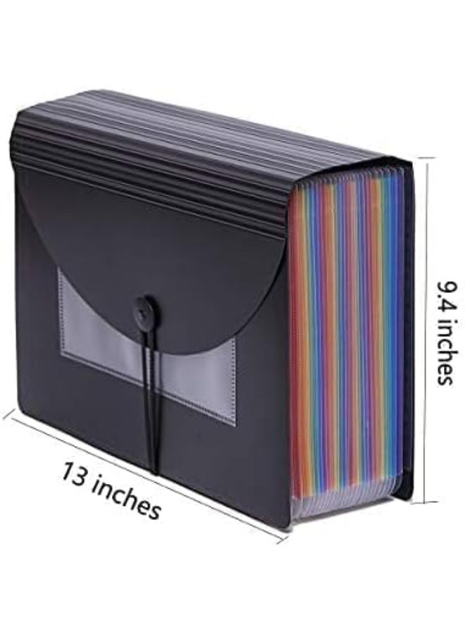 24 Pockets Expanding File Folder Accordian File Organizer with Expandable Cover Portable A4 Letter Size File Box,High Capacity Plastic Colored Paper Document Receipt Organizer Fil ing Folder Organizer - Image 4