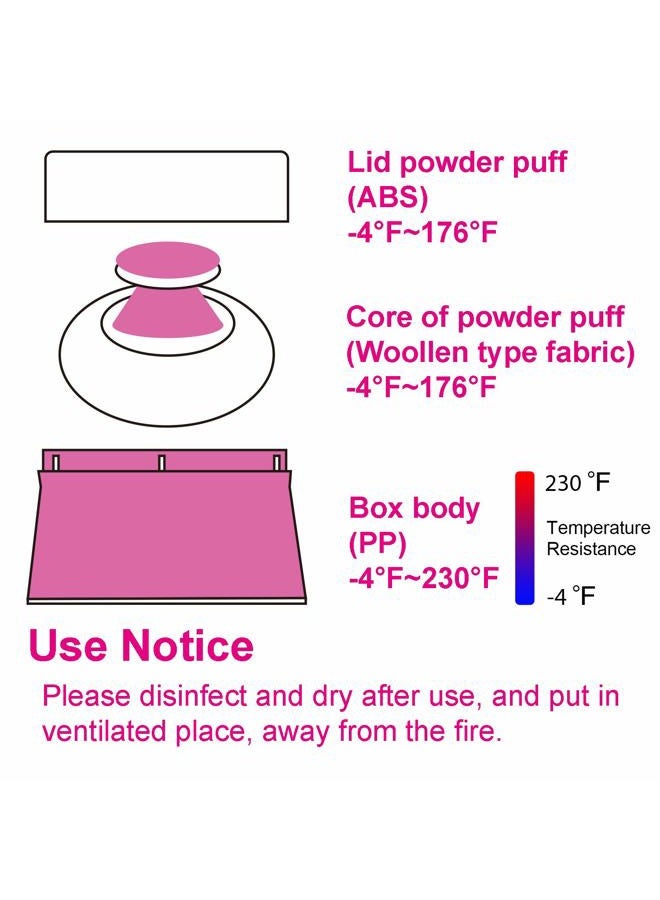 Aurasin علبة بودرة الأطفال خالية من BPA، كبيرة 2.8" رقيقة، علبة بودرة بعد الاستحمام، حاوية بودرة الوجه/الجسم للأطفال، حاوية بودرة تجميلية مع مقبض يد (وردي) - Image 3