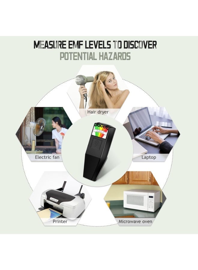 المحمولة LED EMF المجال الكهرومغناطيسي شبح الصيد كاشف المعدات غير الطبيعية اختبار 50Hz-20000Hz الأسود - Image 2