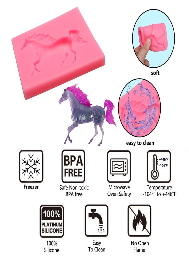 muyulin Horse Fondant Molds, 4 Packs, Elephant Animal Chocolate Silicone Molds for Horse Cowboy Cake Decoration, Cupcake Toppers Gum Paste Candy Clay - Image 3