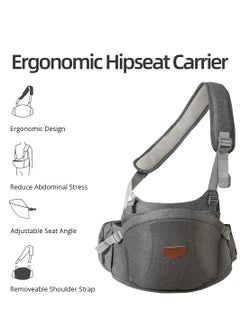 Baby Hip Carrier, Ergonomic Carrier, Capacity Pocket with Adjustable Waistband, Suitable for Newborn to Toddlers All-Seasons(Grey) - pzsku/ZA92056064740DD628BECZ/45/_/1713403764/65d9fa69-3596-4029-8901-36cf539c7e60