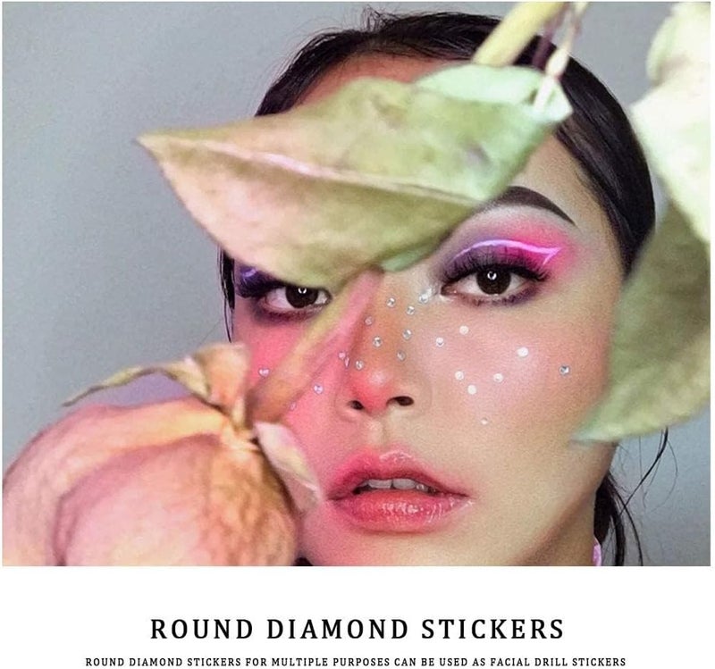 MAKINGTEC 2100 Pcs Rhinestone Stickers, Self Adhesive Crystal Glitter Diamond Art Gemstone Stickers for Face Diy Crafts Nail Phone Case Decoration (Transparent 6pcs) - Image 3