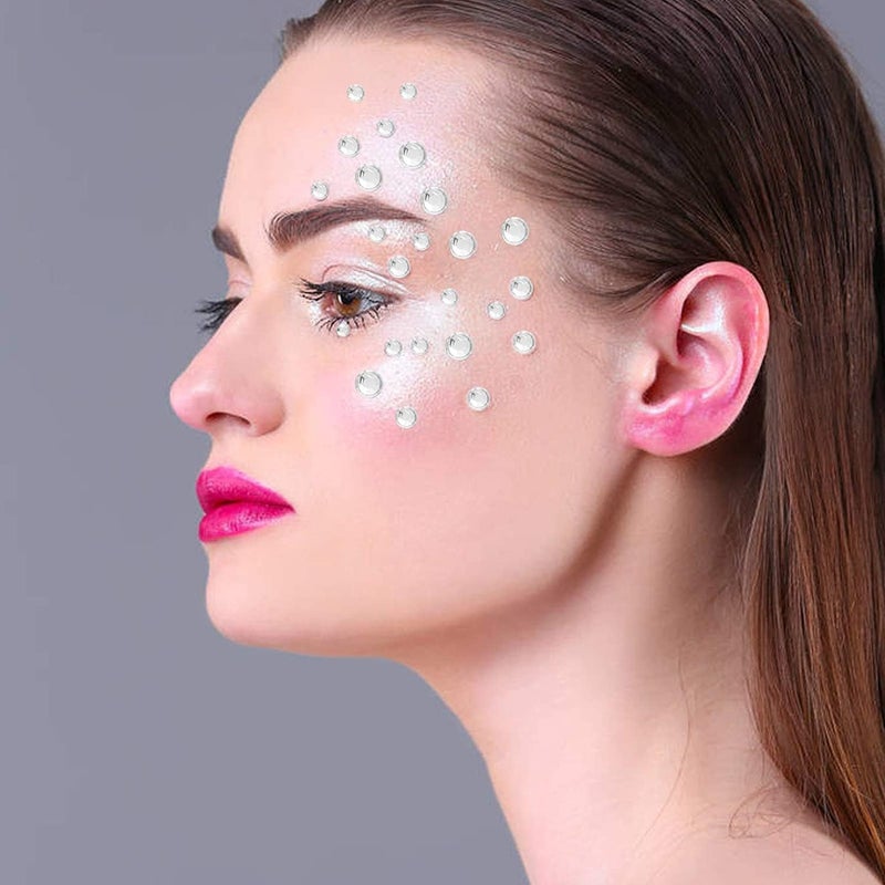 MAKINGTEC 2100 Pcs Rhinestone Stickers, Self Adhesive Crystal Glitter Diamond Art Gemstone Stickers for Face Diy Crafts Nail Phone Case Decoration (Transparent 6pcs) - Image 4