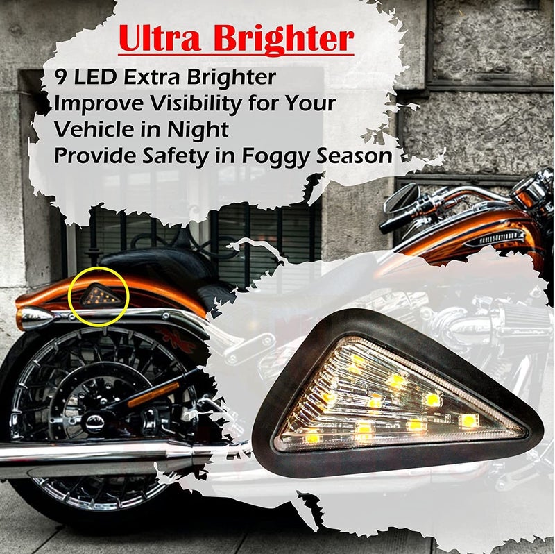 OBEROI'S TRADERS R15 V2/ V3/ V4 & M Smoke Triangle Flush Mount LED Turn Signals Blinker/Indicator For Yamaha R15 All Models Bike - Image 2