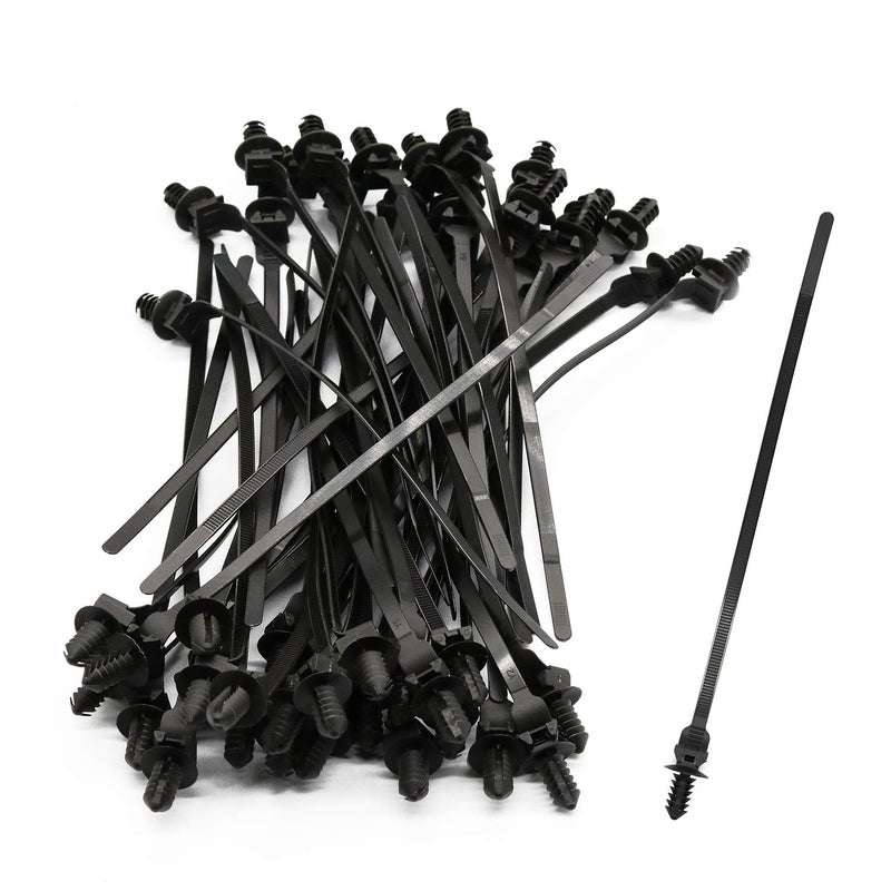 OIIKI 50 Pack Cable Zip Ties 8 Inch Nylon Push Mount Self Locking Cable Ties For Indoor Wire Tying-Black - Image 5