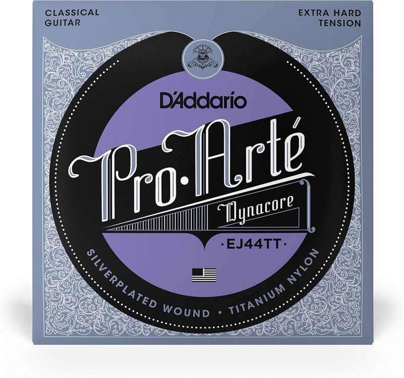 D'Addario Guitar Strings - Pro-Arte Classical Guitar Strings - EJ44TT Dynacore - Silver Plated Wrap, Composite Dynacore, Titanium Nylon Trebles - Extra Hard Tension, 1-Pack - Image 2