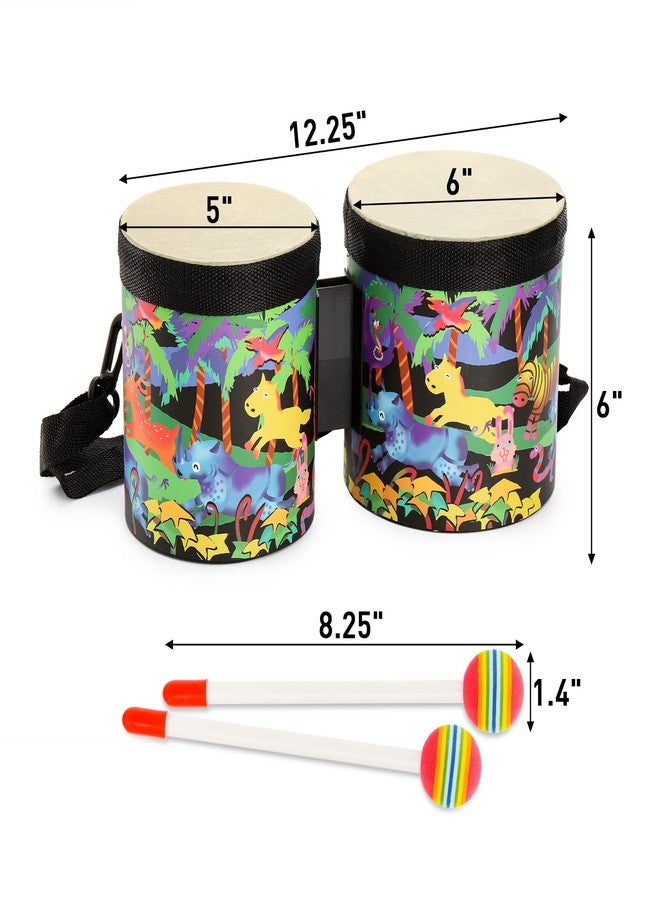Tosnail 5" and 6" Bongo Drum with Storage Bag and Mallets, Hand Drum Set, Percussion Musical Instrument for Christmas Birthday Gift, Jungle Party Decoration - Image 2