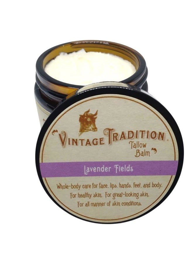 vintage tradition - Beef Tallow All Purpose Balm – Healing, Hydrating Lavender Oil Skin Care Salve Replaces Body Lotion, Hand Cream, More – Essential Oil, Olive Oil, and Grass-Fed Tallow, 2 fl. oz. - Image 1