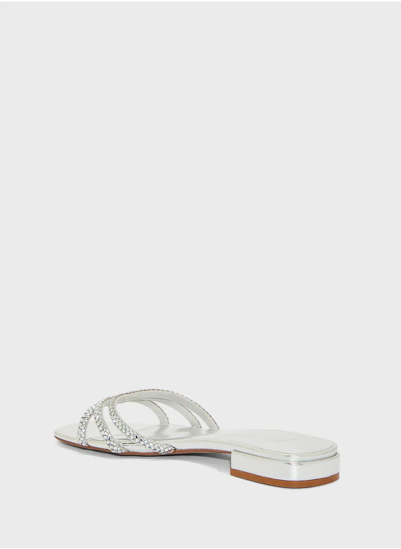 MANGO Sandal With Glitter Straps