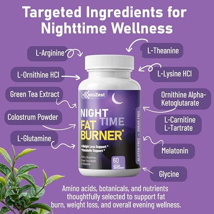 KetoZest Night Time Fat Burner for Weight Loss - Metabolism Booster Nighttime Belly Fat Burn & Natural Appetite Suppressant Supplement for Men Women - Relaxation Weight Control Support Pills - Image 5