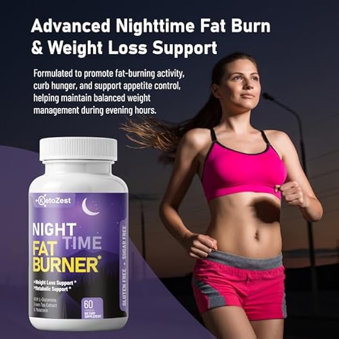 KetoZest Night Time Fat Burner for Weight Loss - Metabolism Booster Nighttime Belly Fat Burn & Natural Appetite Suppressant Supplement for Men Women - Relaxation Weight Control Support Pills - Image 2