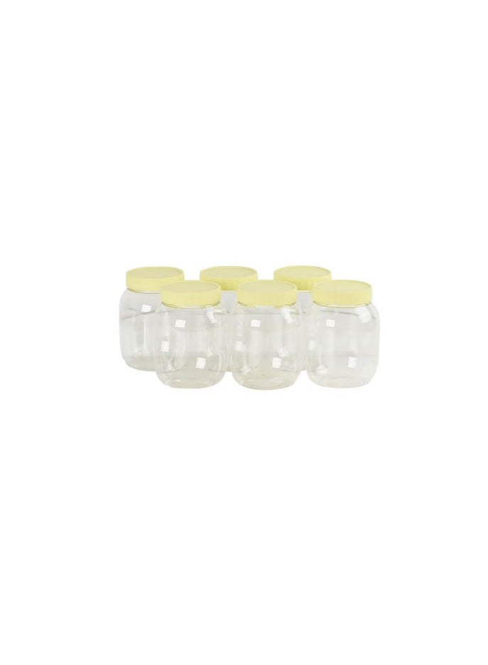 Sunpet 6-Piece Plastic Spice Storage Jar Beige/Clear 750ml