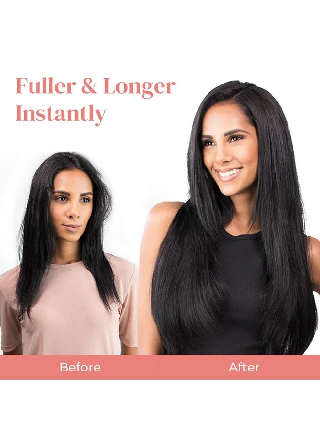 LONAI - Clip In Hair Extensions，Lonai 6Pcs Straight 24" Hair Extensions For Women，Heat Resistant Synthetic Hairpiecelight Blonde With White Blonde Highlights - Image 1