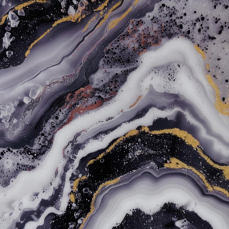 AL HUZAIFA FURNITURE Asher Wall Art In Tempered Glass, With Golden Frame - Image 2