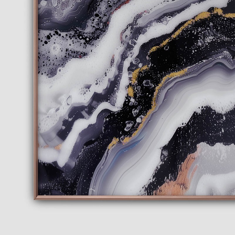 AL HUZAIFA FURNITURE Asher Wall Art In Tempered Glass, With Golden Frame - Image 4