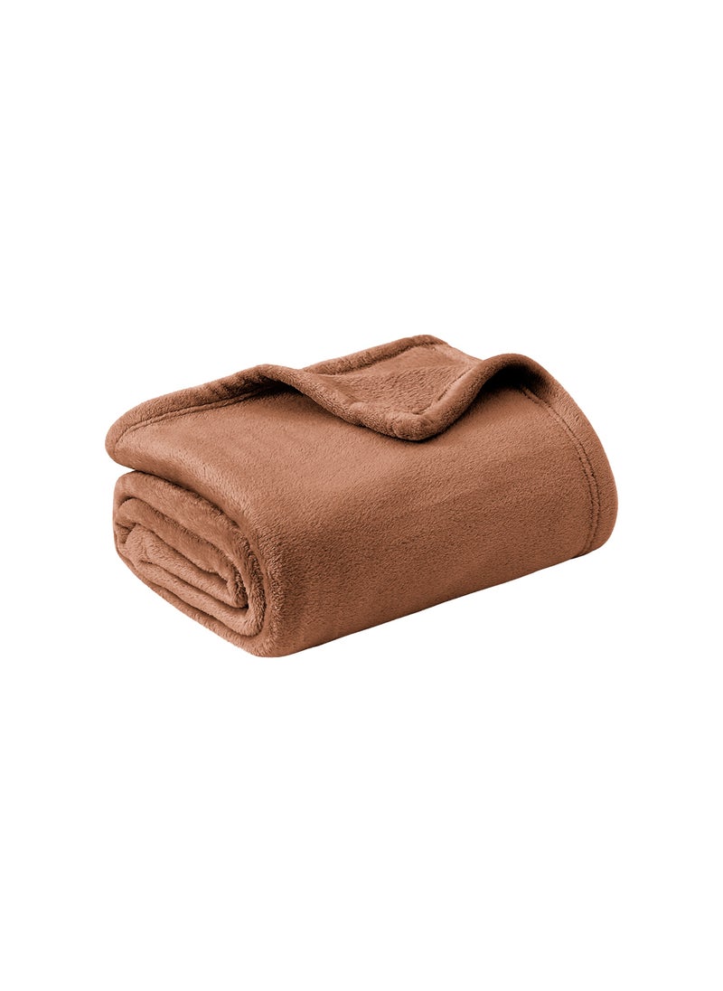 GOODNIGHT - Premium Royal Double Fleece Blanket – 310 GSM, Ultra-Soft & Warm, All-Season Bed Blanket – 200 x 230 cm, Brown – Cozy Microfiber Throw for Sofa & Bedroom - Image 1
