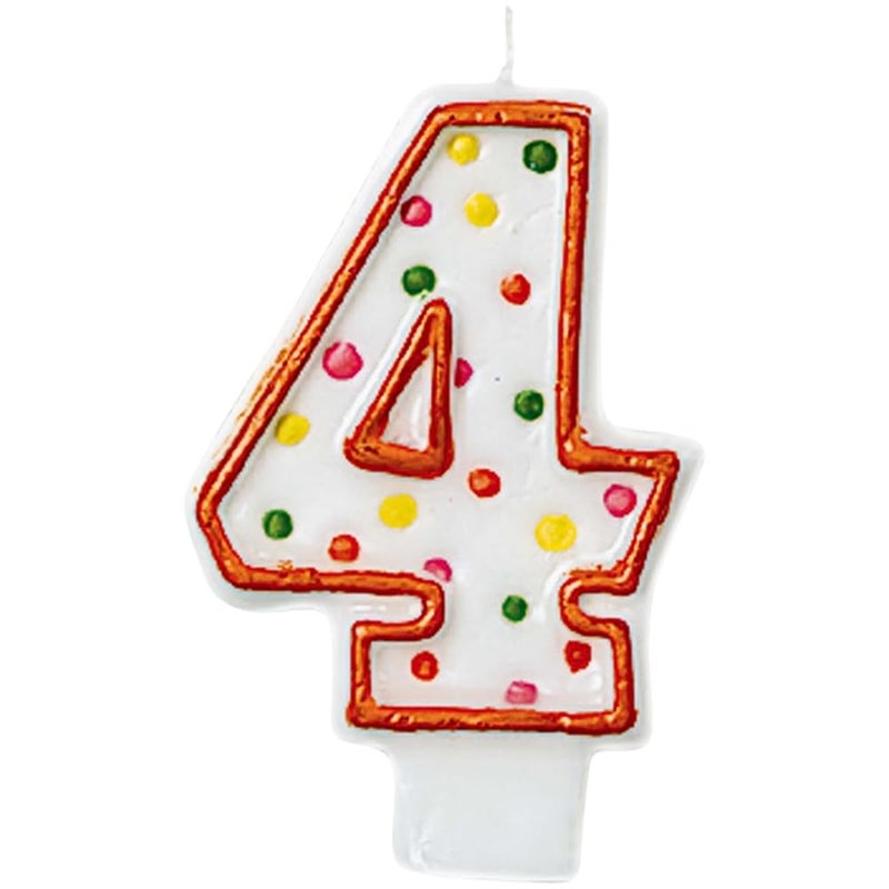 Amscan Number 4 Candle with Polka Dots Party Accessory