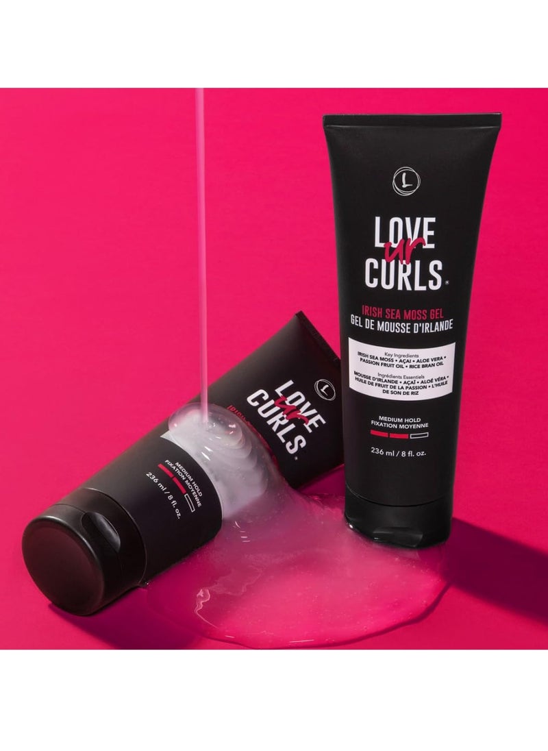 Love Ur Curls - Love Ur Curls All in One Curl Cream Styler for Kinky-Coily Hair and Irish Sea Moss Hair Gel Bundle, Repair, Define, Hydrate & Style with Shea Butter, Medium Hold Hair Styling Gel - Image 1