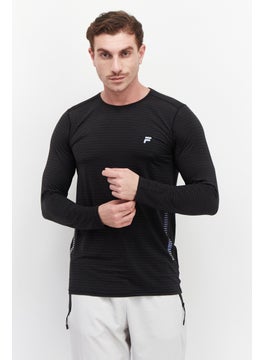 Men Sportswear Fit Brand Logo Training T Shirt, Black