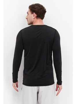 FILA Men Sportswear Fit Brand Logo Training T Shirt, Black  - Image 3