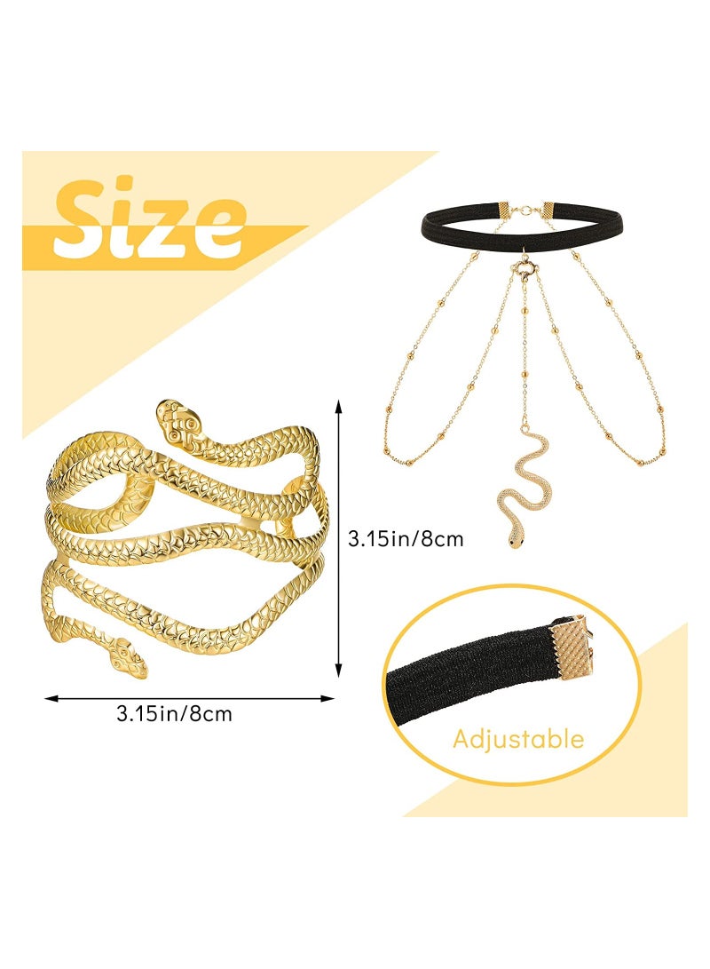 Gold Snake Bangle Cuff Bracelet Vintage Punk Jewelry for Women Stylish Hand Chain Accessories - Image 5