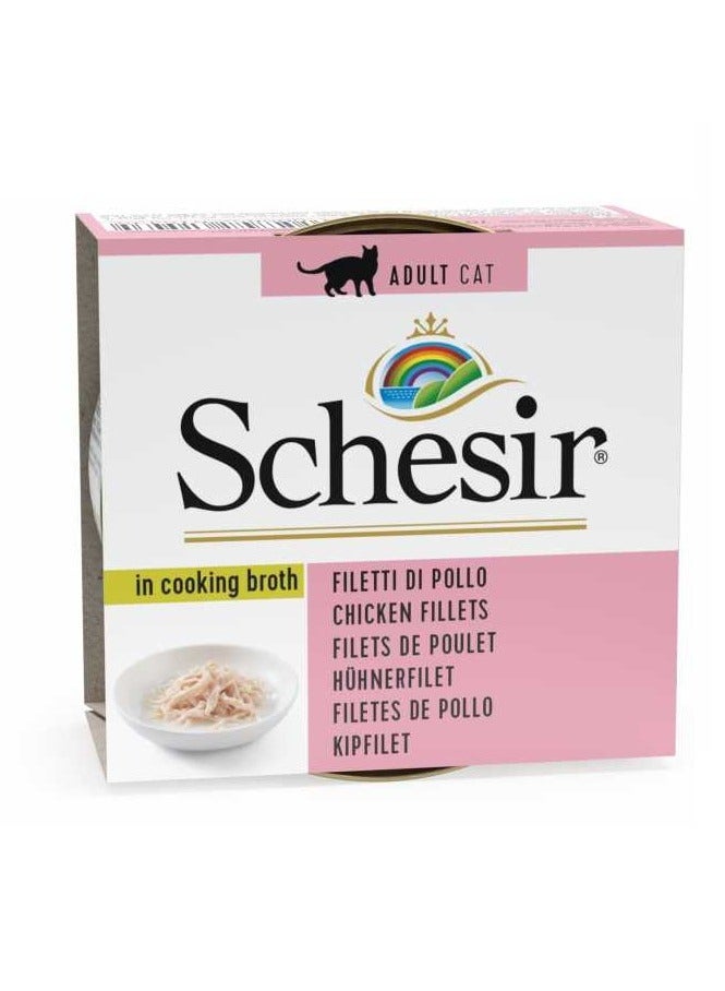 Schesir Can Cooking Broth Chicken Wet Food For Adult Cats  - Image 1
