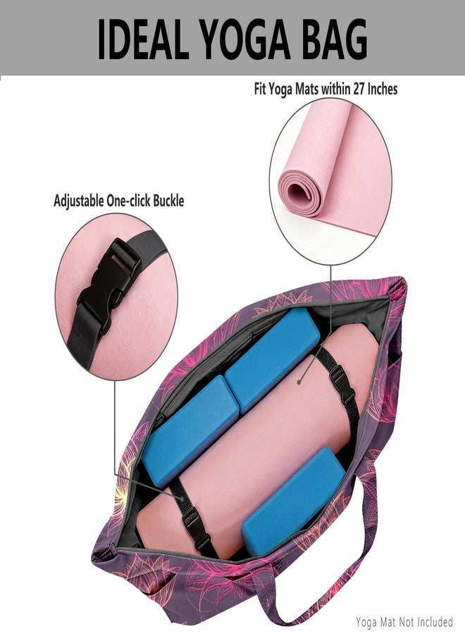 Adalore Women's Yoga Bag with Yoga Mat Carrier - Large Mat Pocket Fitness Tote for Pilates, Gym, Travel, Office & Beach - Image 3