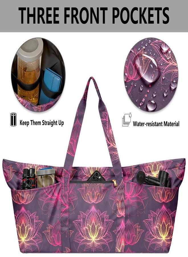 Adalore Women's Yoga Bag with Yoga Mat Carrier - Large Mat Pocket Fitness Tote for Pilates, Gym, Travel, Office & Beach - Image 4