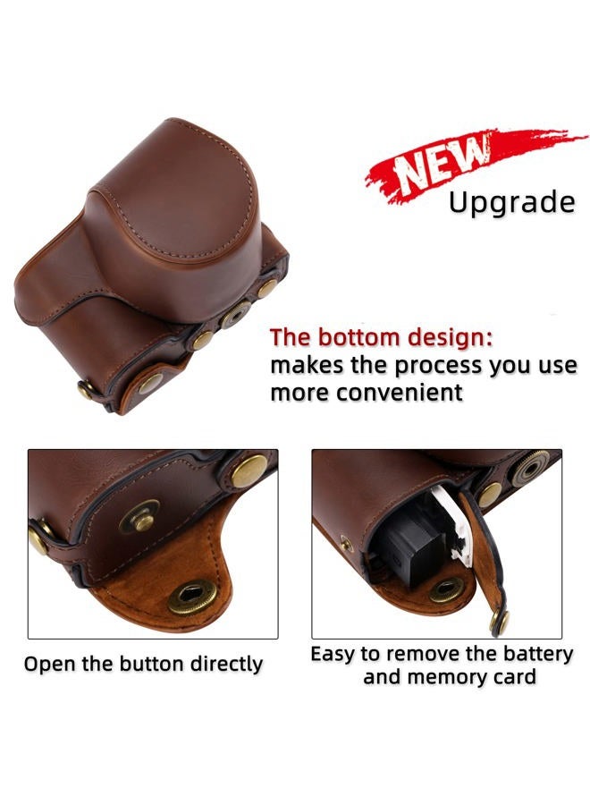 Hargedis XEVN for Sony ZV-E10 case,for Sony ZV-E10 case,Premium PU Full Body Leather Camera Case Bag for Sony Alpha ZV-E10 Fit 16-50mm Lens with Camera Shoulder Strap - Image 5