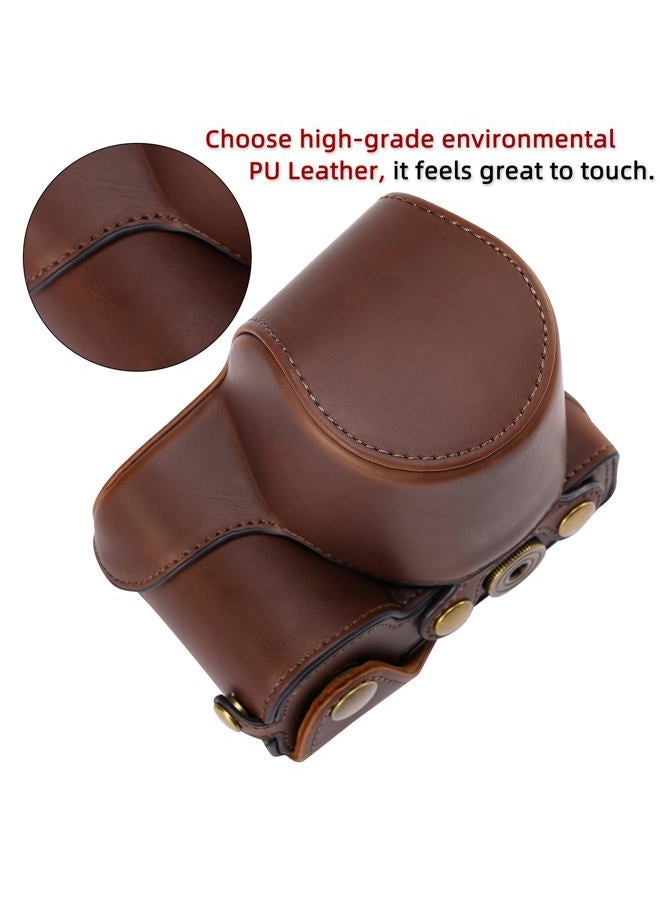 Hargedis XEVN for Sony ZV-E10 case,for Sony ZV-E10 case,Premium PU Full Body Leather Camera Case Bag for Sony Alpha ZV-E10 Fit 16-50mm Lens with Camera Shoulder Strap - Image 3