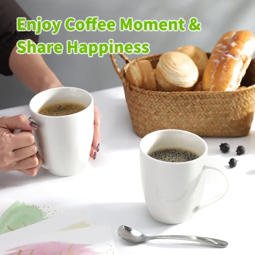 Mfacoy White Coffee Mugs Set of 4, 16 Ounce Mug with Handles, Ceramic Coffee Cups, Porcelain Mugs Sets, Large Coffee Mugs for Coffee, Tea, Hot Cocoa, Milk, Microwave and Dishwasher Safe - Image 3