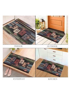 Generic 40*60cm Home Rainbow Series Entrance Door Mat Porch Dust-proof Wear-resistant Floor Mat Home Entrance Stepping Mat Dog Paw Print (HOME-3)  - Image 2